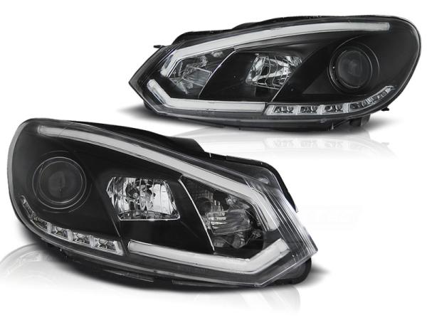 LED Tagfahrlicht Scheinwerfer für VW Golf 6 08-12 schwarz